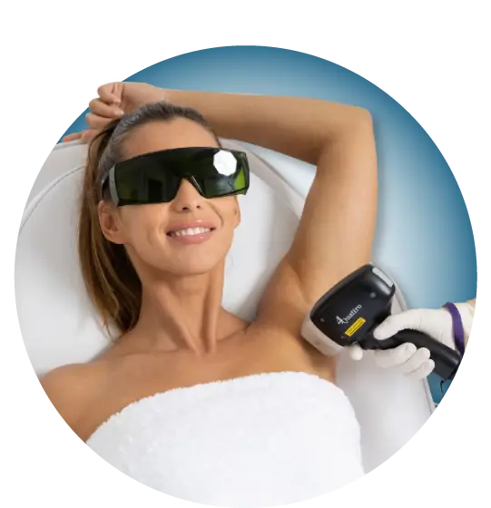 Laser Hair Removal 1 Woman applying laser to her armpits